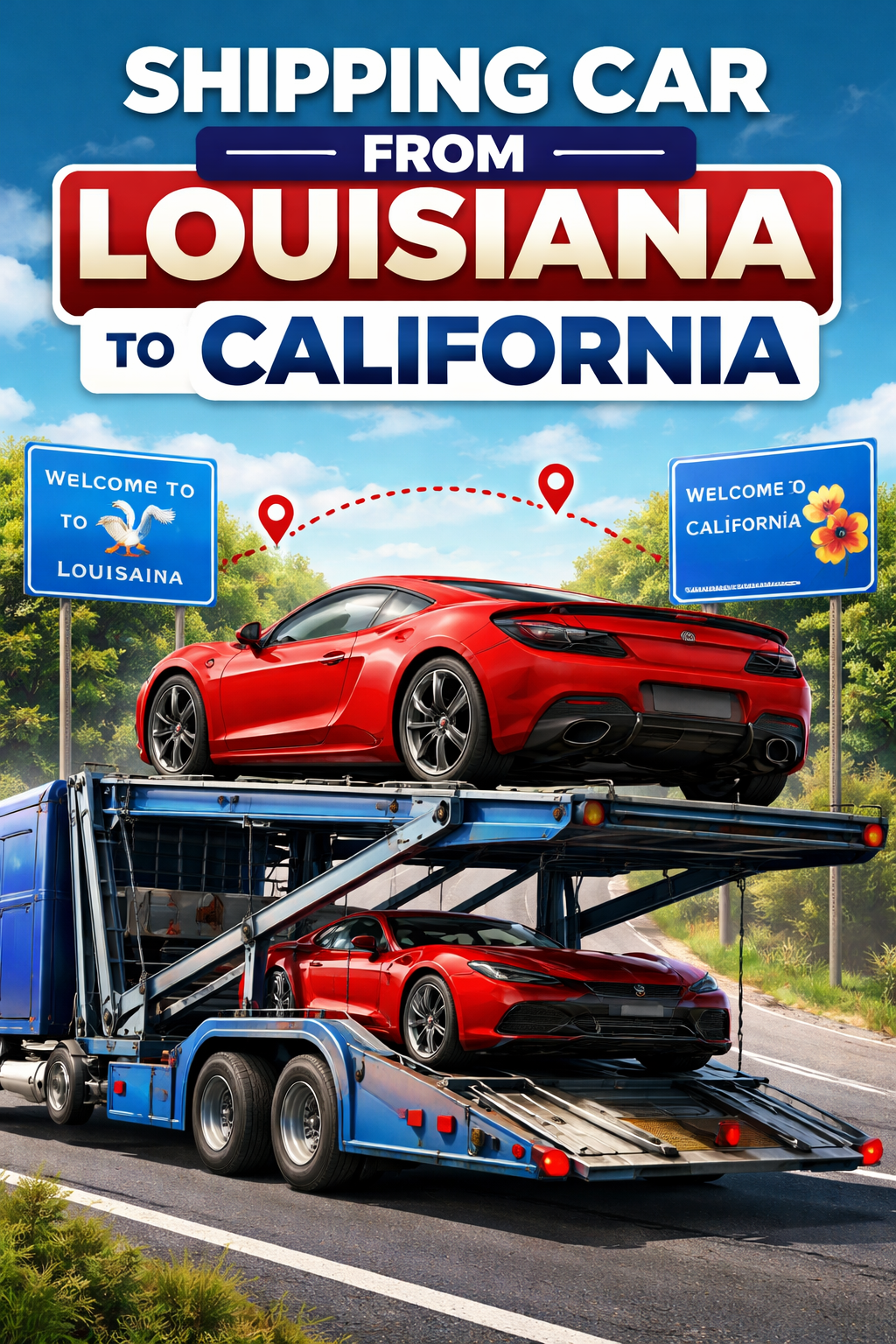 shipping car from louisiana to california